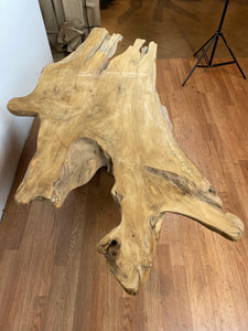 TS18 Live edge free form teak root wood slab 69" x 32"