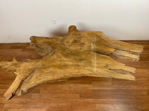 TS18 Live edge free form teak root wood slab 69" x 32"