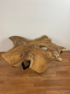 TS20 Live edge free form teak root wood slab 48" x 48"