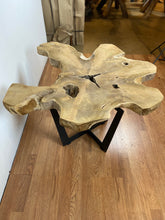 TS21 Live edge free form teak root wood slab 39" x 38"