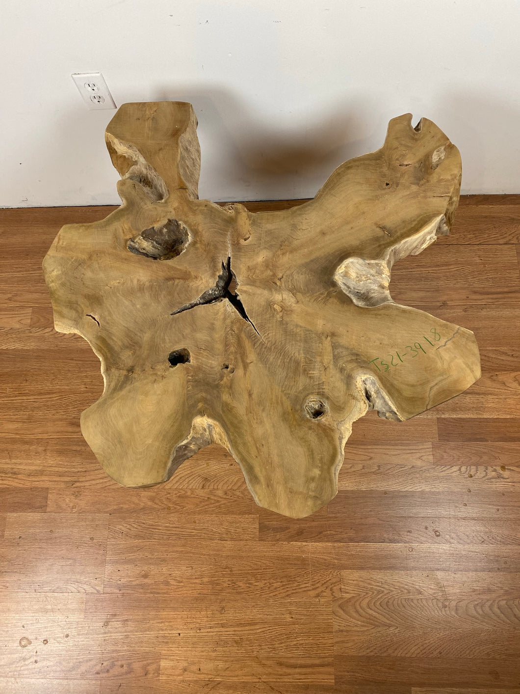TS21 Live edge free form teak root wood slab 39