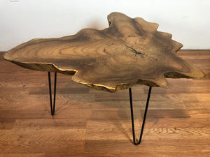TS22 Live edge free form teak root wood slab freeform coffee table 31" x 28"