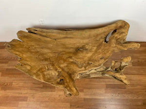 TS32 Live edge free form teak root wood slab 60" x 31"