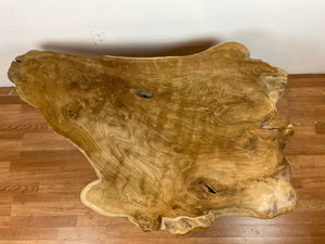 TS33 Live edge free form teak root wood slab 57" x 30