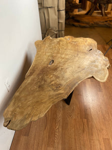 TS33 Live edge free form teak root wood slab 57" x 30