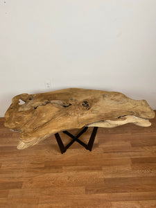 TS34 Live edge free form teak root wood slab 55" x 23"