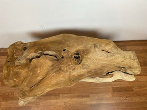 TS34 Live edge free form teak root wood slab 55" x 23"