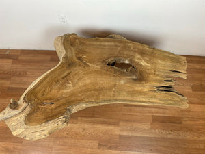 TS35 Live edge free form teak root wood slab 55" x 24"