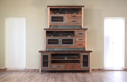 Antique muticolor tv media stand