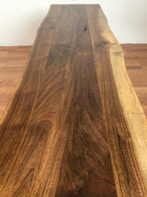 Walnut wood slab bench