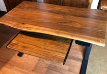 Live edge walnut desk with pullout keyboard tray (Custom size available)