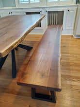 Walnut dining table and bench