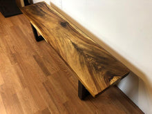 Acacia wood slab bench